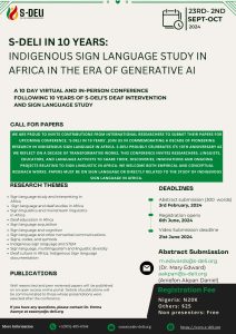 SDELI Sign Language Study in Africa Event Flyer